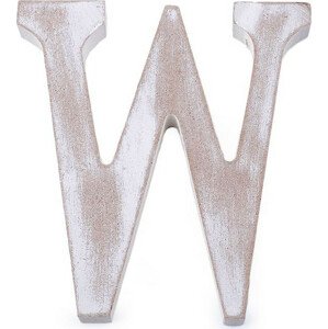 Dřevěná písmena abecedy vintage Varianta: 22 "W" bílá přírodní, Balení: 1 ks