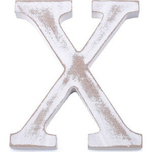 Dřevěná písmena abecedy vintage Varianta: 23 "X" bílá přírodní, Balení: 1 ks