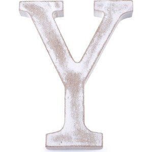 Dřevěná písmena abecedy vintage Varianta: 24 "Y" bílá přírodní, Balení: 1 ks