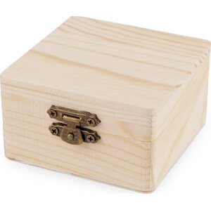 Dřevěná krabička k dozdobení Varianta: 2 (8x8 cm) přírodní, Balení: 6 ks