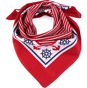 Bavlněný šátek s kotvami 55x55 cm Varianta: 1 červená, Balení: 1 ks