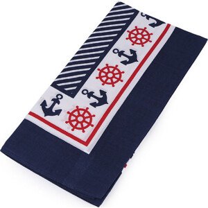 Bavlněný šátek s kotvami 55x55 cm Varianta: 2 modrá pařížská, Balení: 1 ks