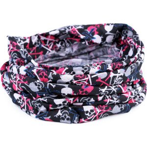 Multifunkční šátek pružný, bezešvý lebky Varianta: 3 černá růžová, Balení: 1 ks