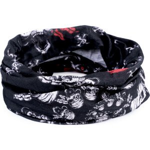 Multifunkční šátek pružný, bezešvý lebky Varianta: 5 černá červená, Balení: 1 ks