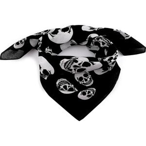 Bavlněný šátek lebky 70x70 cm Varianta: 1 černá, Balení: 1 ks