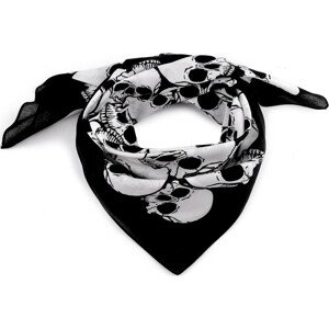 Bavlněný šátek lebky 70x70 cm Varianta: 2 černá, Balení: 1 ks