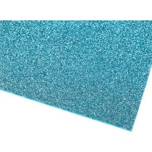 Samolepicí pěnová guma Moosgummi s glitry 20x30 cm Varianta: 14 modrá tyrkys, Balení: 10 ks