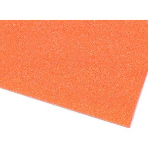 Samolepicí pěnová guma Moosgummi s glitry 20x30 cm Varianta: 17 oranžová dýňová, Balení: 10 ks