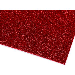 Samolepicí pěnová guma Moosgummi s glitry 20x30 cm Varianta: 3 červená, Balení: 2 ks