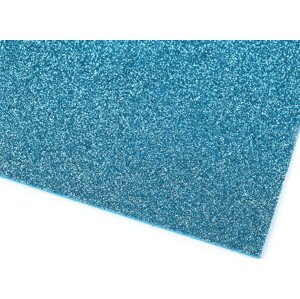 Samolepicí pěnová guma Moosgummi s glitry 20x30 cm Varianta: 8 modrá světlá, Balení: 2 ks