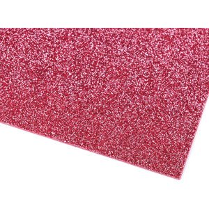 Samolepicí pěnová guma Moosgummi s glitry 20x30 cm Varianta: 15 růžová malinová, Balení: 2 ks