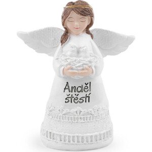 Dekorace anděl s nápisem Varianta: 6 bílá, Balení: 1 ks