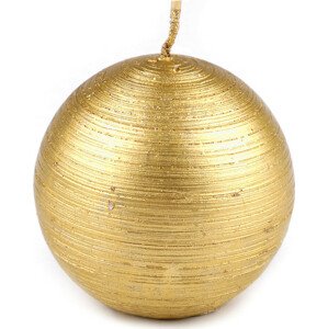 Adventní / vánoční svíčka koule metalický lesk Ø8 cm Varianta: 4 zlatá, Balení: 1 ks