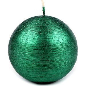 Adventní / vánoční svíčka koule metalický lesk Ø8 cm Varianta: 5 zelená pastelová, Balení: 1 ks