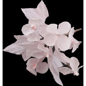 Umělé květy na drátku zasněžené Varianta: 3 růžová nejsv., Balení: 1 ks