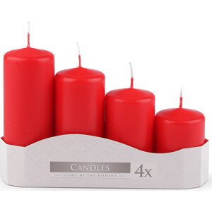 Adventní svíčky sestupné Varianta: 2 červená mat, Balení: 1 sada