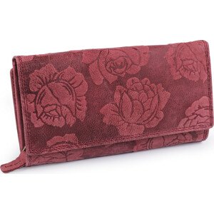 Dámská peněženka kožená s květy Varianta: 11 starorůžová, Balení: 1 ks