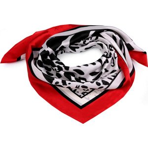 Saténový šátek leopard 70x70 cm Varianta: 1 krémová nejsvět. červená, Balení: 1 ks