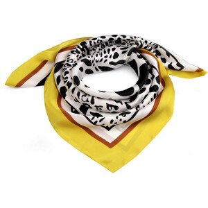 Saténový šátek leopard 70x70 cm Varianta: 2 krémová světlá žlutá, Balení: 1 ks