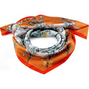 Saténový šátek motýl 70x70 cm Varianta: 2 lososová, Balení: 1 ks