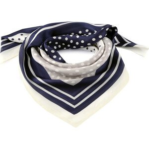 Saténový šátek puntík 70x70 cm Varianta: 1 modrá tmavá, Balení: 1 ks