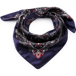 Saténový šátek paisley 60x60 cm Varianta: 1 modrá tmavá, Balení: 1 ks