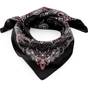 Saténový šátek paisley 60x60 cm Varianta: 2 černá, Balení: 1 ks