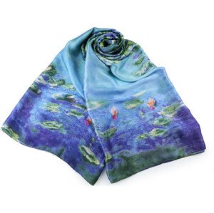 Saténový šátek / šála 90x180 cm Varianta: modrá jemná, Balení: 1 ks