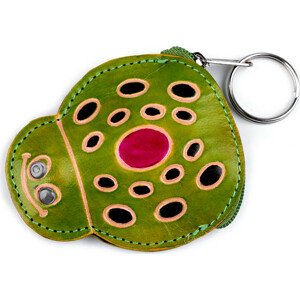 Peněženka kožená / klíčenka zvířátka Varianta: 5 zelená limetková žába, Balení: 1 ks