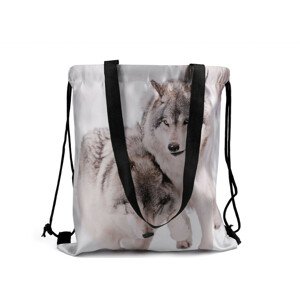 Taška / vak na záda kočka, pes, vlk Varianta: 1 bílá vlk, Balení: 1 ks