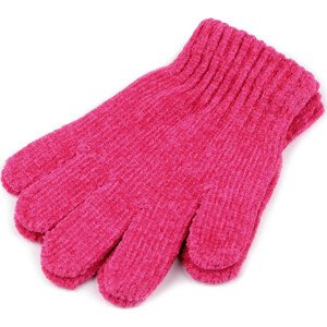 Dětské žinylkové rukavice Varianta: 1 růžová ostrá, Balení: 1 pár