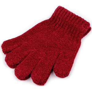Dětské žinylkové rukavice Varianta: 2 červená karmínová, Balení: 1 pár