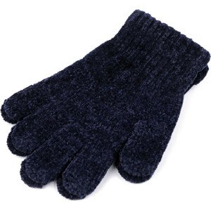 Dětské žinylkové rukavice Varianta: 4 modrá tmavá, Balení: 1 pár