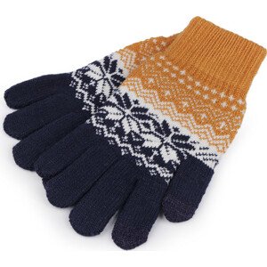Dámské / dívčí pletené rukavice norský vzor Varianta: 3 hořčicová, Balení: 1 pár