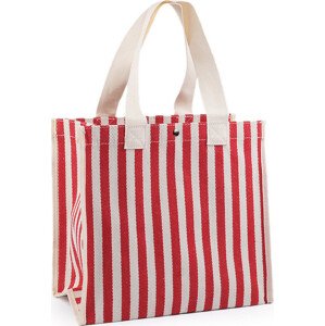 Bavlněná taška pevná s pruhy 33x32 cm Varianta: 2 červená, Balení: 1 ks