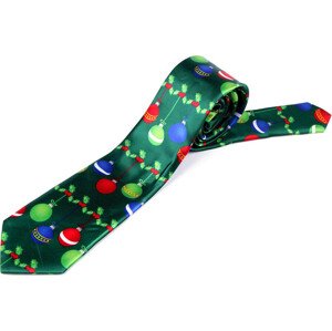 Saténová vánoční kravata Varianta: 2 zelená, Balení: 1 ks