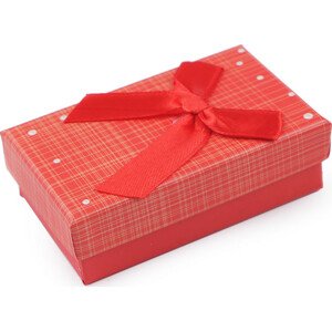 Krabička s mašličkou 5x8 cm Varianta: 16 červená světlá puntíky, Balení: 1 ks