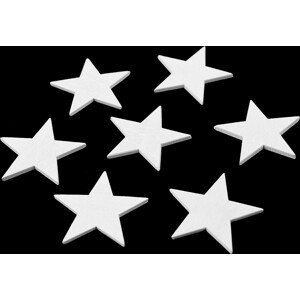 Dřevěná hvězda k nalepení Varianta: bílá, Balení: 24 ks