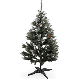 Umělý vánoční stromeček 180 cm - přírodní, zasněžený, 2D Varianta: 4 zelená bobule, Balení: 1 ks