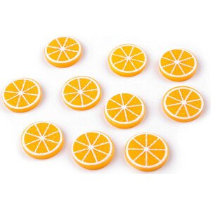 Plastová ozdoba k dekoraci / nalepení ovoce Varianta: 1 oranžová pomeranč, Balení: 10 ks