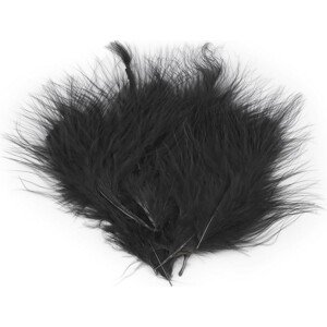 Peří marabu délka 5-12 cm Varianta: 6 černá, Balení: 1 sáček