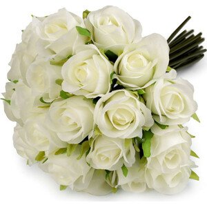 Umělá kytice růže Varianta: 2 krémová světlá, Balení: 1 svaz.