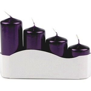 Adventní svíčky sestupné perleť Ø4 cm Varianta: 5 fialová purpura perleť, Balení: 1 sada