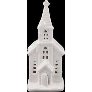 Porcelánový kostel svítící Varianta: bílá, Balení: 1 ks