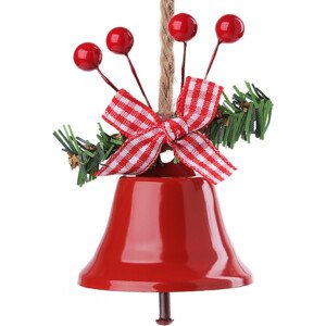Kovový zvoneček, rolnička k zavěšení Varianta: 2 červená zvoneček, Balení: 1 ks