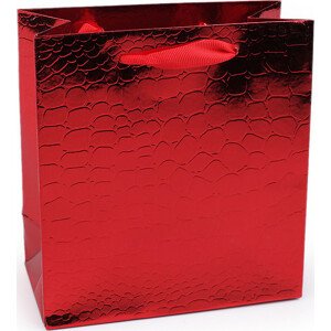Dárková taška metalická Varianta: 3 červená, Balení: 4 ks