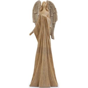 Dekorace anděl imitace dřeva Varianta: béžová, Balení: 1 ks