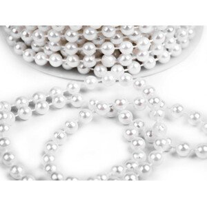 Perlový řetěz Ø6 mm Varianta: 1 bílá perlová, Balení: 3 m