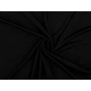 Úplet žebrovaný PES Varianta: 7 (210 g/m²) černá, Balení: 1 m